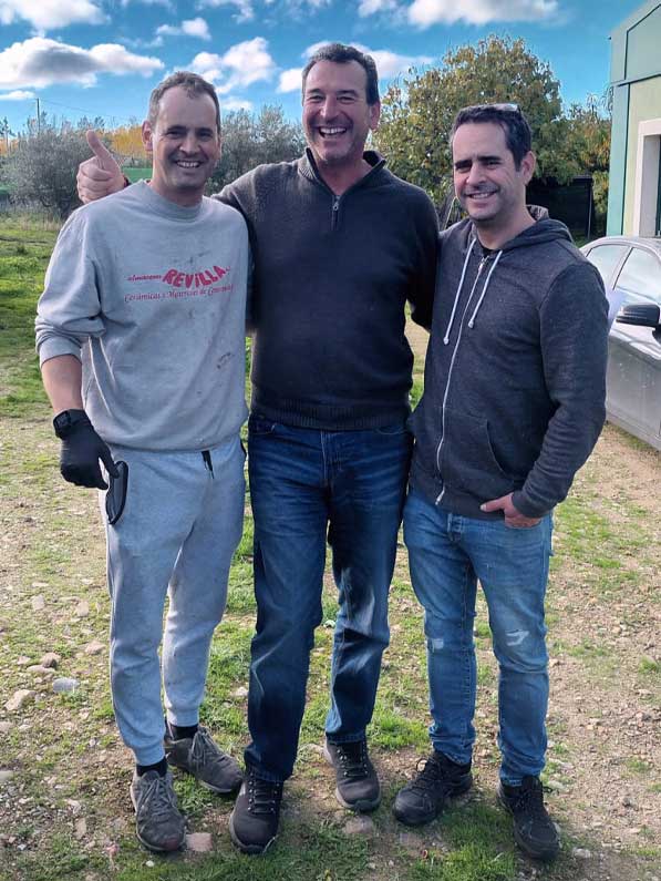 George and the owners of Helix Zamarro in Spain. Jorge and Raul, who farm edible snails.